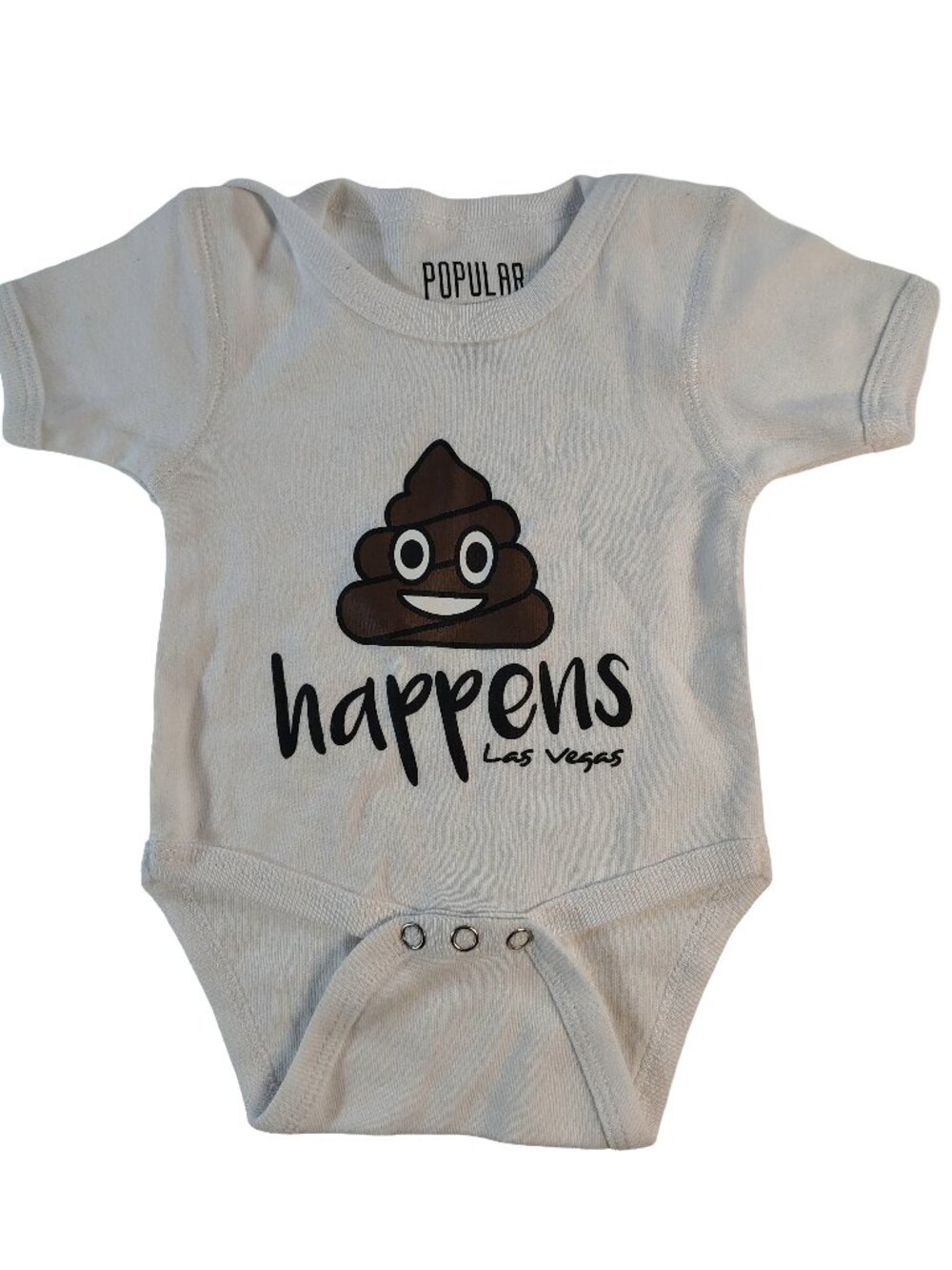 Baby's Unisex White Size 6M 💩 Happens Las Vegas Themed Bodysuit